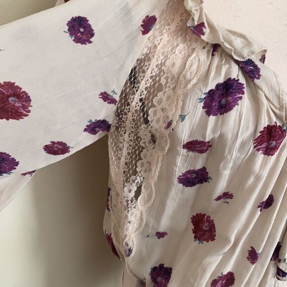 NWT Free People Poppy Floral V-neck Bodysuit Sz XS - Picture 10 of 12